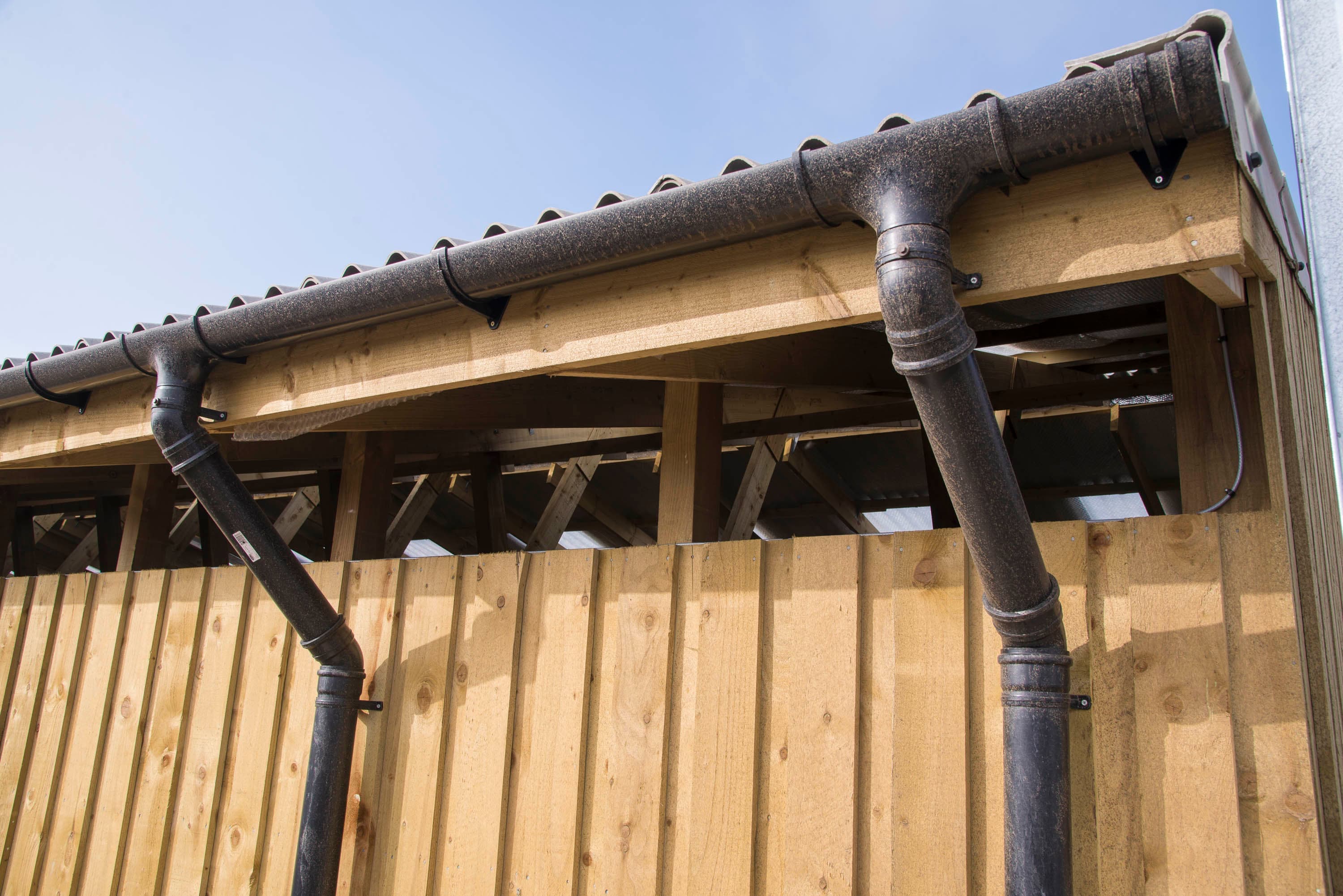 New PVC guttering and downpipes